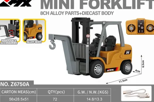 Mx - 8Ch Mini Forklift - Rc Fjernstyret Gaffeltruck - Z6750A