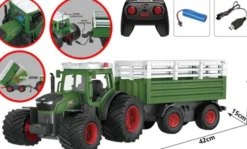 Mx - Tractor Z6951Aw - Fjernstyret Rc Traktor Med Trailer - Grøn