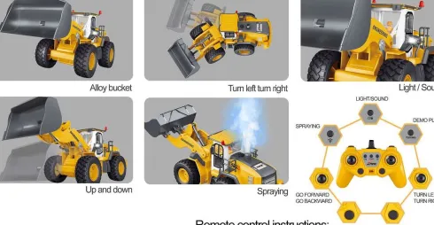 Mx Z6828A - Rc Fjernstyret Bulldozer - 2,4 Ghz - 9 Kanaler