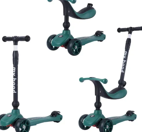 My Hood - 2-I-1 Løbecykel Og Løbehjul - Kick'n Ride - Grøn
