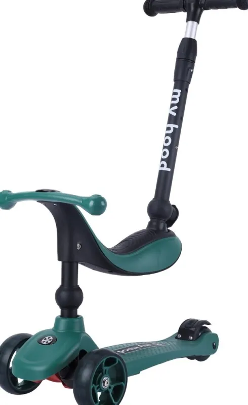 My Hood - 2-I-1 Løbecykel Og Løbehjul - Kick'n Ride - Grøn