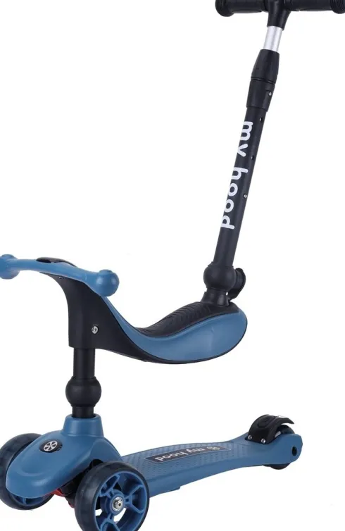 My Hood - 2-I-1 Løbecykel Og Løbehjul - Kick'n Ride - Blå