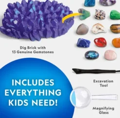 National Geographic - Jumbo Gemstone Dig Kit - Ædelstenssæt