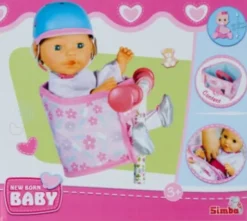 New Born - Baby Dukke Cykelsæde Med Sele - Simba Toys