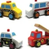 New Classic Toys - Biler I Træ - 4 Stk