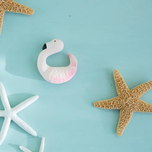 Oli & Carol - 2-I-1 Bidering Og Armbånd - Flamingoen Sky