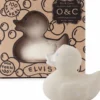 Oli & Carol - Lille Badeand - Hvid Med Sølv Prikker 8 CM