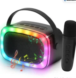 Party Fun Lights - Mini Karaoke Højttaler Med Trådløs Mikrofon