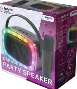 Party Fun Lights - Mini Karaoke Højttaler Med Trådløs Mikrofon