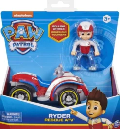Paw Patrol - Basic Køretøj Med Ryder Figur - Rescue Atv