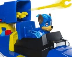 Paw Patrol Figur - Mighty Pups Charged Up - Chase Med Køretøj