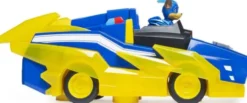 Paw Patrol Figur - Mighty Pups Charged Up - Chase Med Køretøj