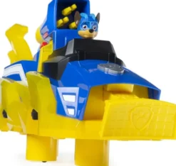 Paw Patrol Figur - Mighty Pups Charged Up - Chase Med Køretøj