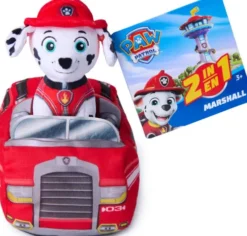 Paw Patrol - 2-I-1 Køretøj Plys Marshall 15 CM