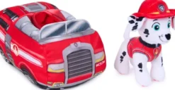 Paw Patrol - 2-I-1 Køretøj Plys Marshall 15 CM
