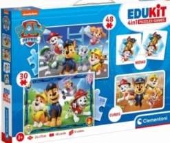 Paw Patrol Puslespil Og Vendespil - Edukit 4-I-1 - Clementoni - 3 År