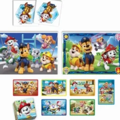 Paw Patrol Puslespil Og Vendespil - Edukit 4-I-1 - Clementoni - 3 År