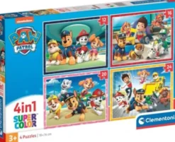 Paw Patrol Puslespil - Super Color - Clementoni - 4 Stk