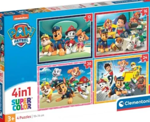 Paw Patrol Puslespil - Super Color - Clementoni - 4 Stk
