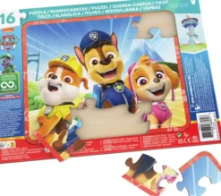 Paw Patrol - Rammepuslespil Med 16 Brikker - Assorteret