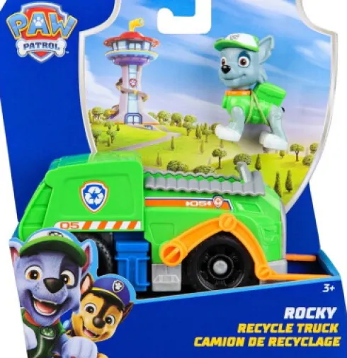Paw Patrol - Rocky Recycle Truck - Figur Og Køretøj Legesæt