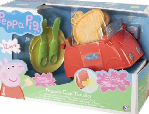 Peppa Pig - Bil-Brødrister Med Kendingsmelodi - Gurli Gris - Hti