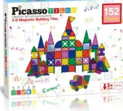 Picasso Tiles - 3D Magnetic Building Tiles Magnetsæt - 152 Dele