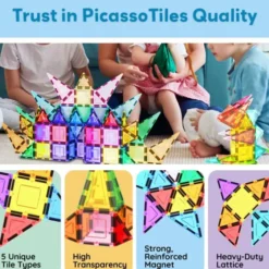 Picasso Tiles - Magnetic Tiles - 61 Stk