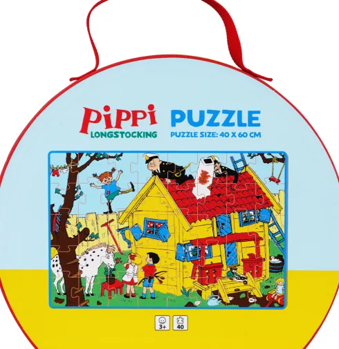 Pippi Langstrømpe - Legekuffert Med Puslespil - 40 Brikker - Barbo Toys