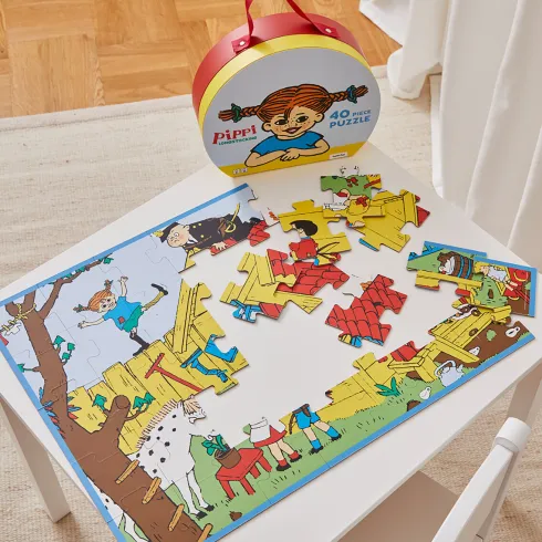 Pippi Langstrømpe - Legekuffert Med Puslespil - 40 Brikker - Barbo Toys