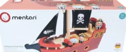 Piratskib Legetøj - Fishbones - Inkl. 3 Sømænd - Træ - Mentari