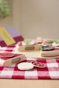 Pizza Legemad I Træ Med Velcro - Pizza Sæt - Kids Concept