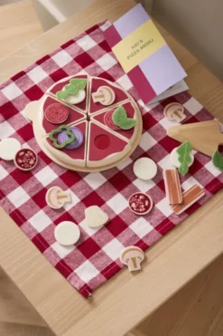 Pizza Legemad I Træ Med Velcro - Pizza Sæt - Kids Concept
