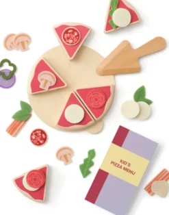 Pizza Legemad I Træ Med Velcro - Pizza Sæt - Kids Concept