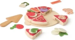 Pizza Legemad I Træ Med Velcro - Pizza Sæt - Kids Concept