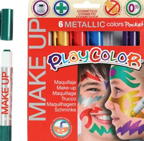 Playcolor Make Up - Ansigtsmaling - 6 Metalliske Farver