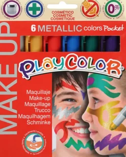 Playcolor Make Up - Ansigtsmaling - 6 Metalliske Farver