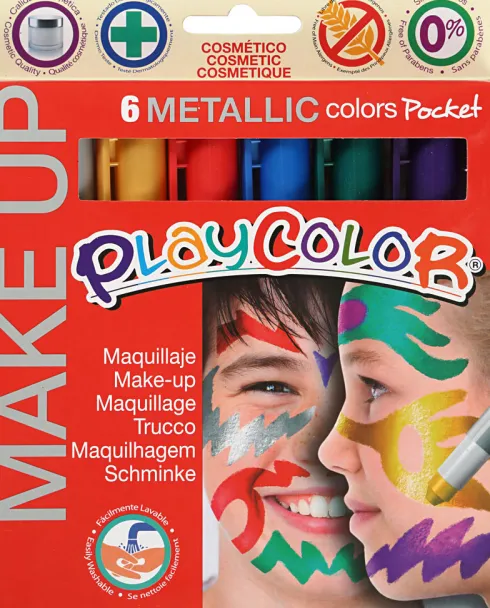Playcolor Make Up - Ansigtsmaling - 6 Metalliske Farver
