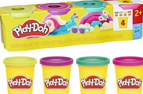 Play-Doh - Modellervoks 4-Pak 340 G - Assorteret - Hasbro G0512