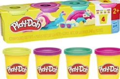 Play-Doh - Modellervoks Sæt - 4-Pak - Livlige Farver - 340 G