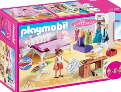 Playmobil Dollhouse - Soveværelse Med Syhjørne - 70208