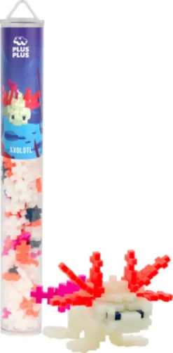 Plus-Plus - Axolotl Figur - Selvlysende - Rør Med 100 Brikker