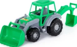Polesie - Traktor Legetøj Med Front Og Bagskovl - Assorteret
