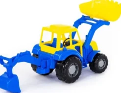 Polesie - Traktor Legetøj Med Front Og Bagskovl - Assorteret