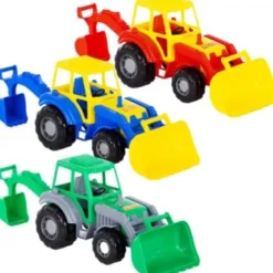 Polesie - Traktor Legetøj Med Front Og Bagskovl - Assorteret