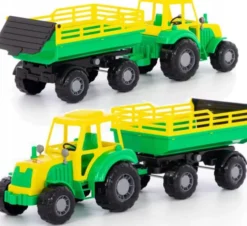 Polesie - Traktor Legetøj Med Hænger I Net - Assorteret