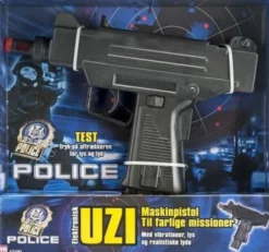 Politi Legetøj - Elektronisk Uzi Gevær