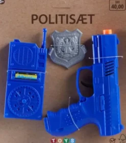 Politi Legetøj - Pistol, Walkie Talkie Og Skilt