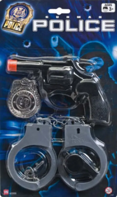 Politisæt Til Børn - Inkl. Pistol, Håndjern Og Badge - Vn 42205