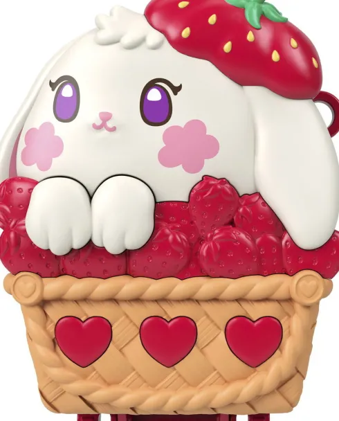 Polly Pocket - Core Compact Strawberry Bunny Basket - Mattel